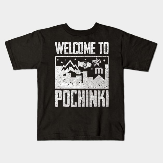 Welcome to Pochinki PUBG Kids T-Shirt by Bomdesignz